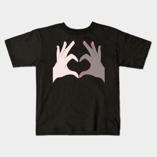 Hands Making Heart Shape Love Sign Language Valentine's Day Kids T-Shirt